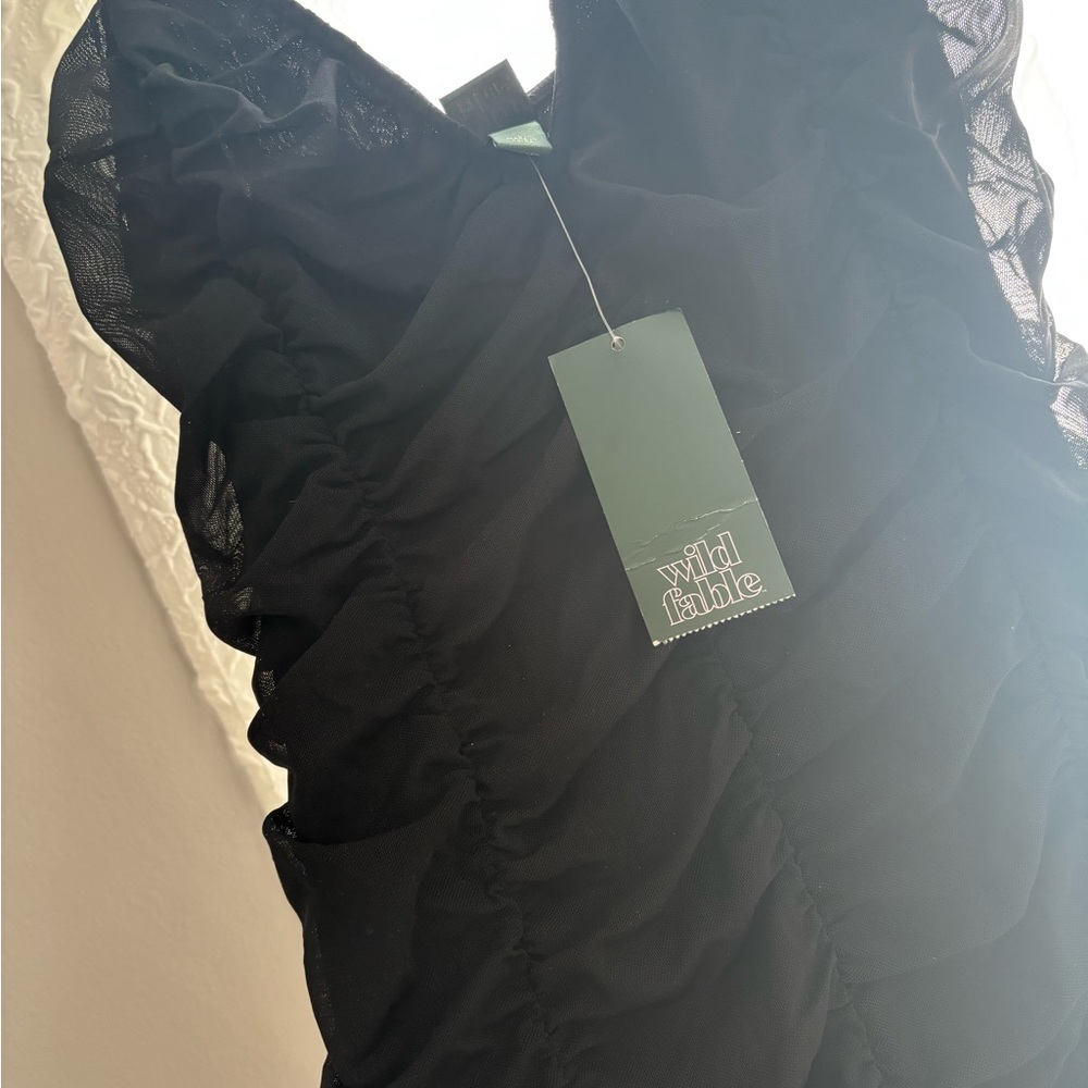 Wild Fable Black Ruched Dress